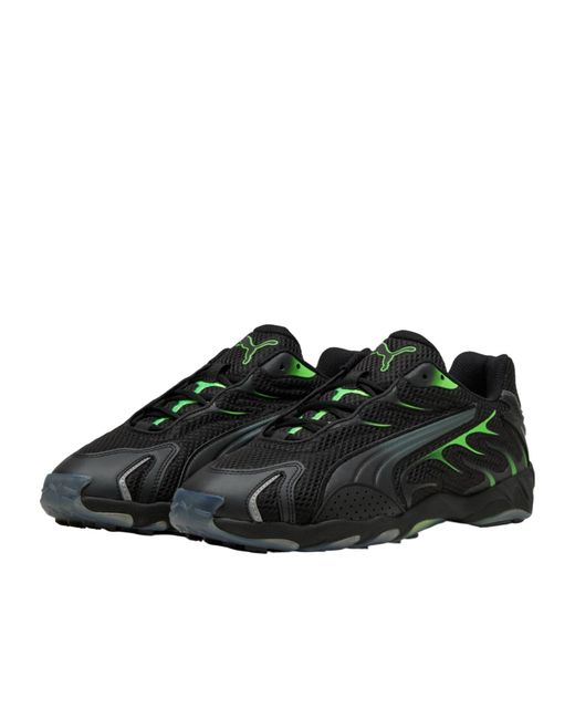 PUMA Black Inhale Colour Shifting Lace-Up Sneakers for men