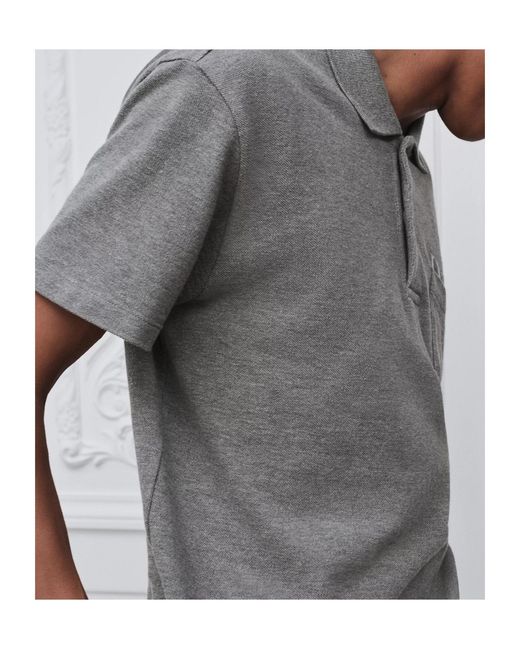 Dior Gray Homme Tonal Embroidery Polo Shirt for men