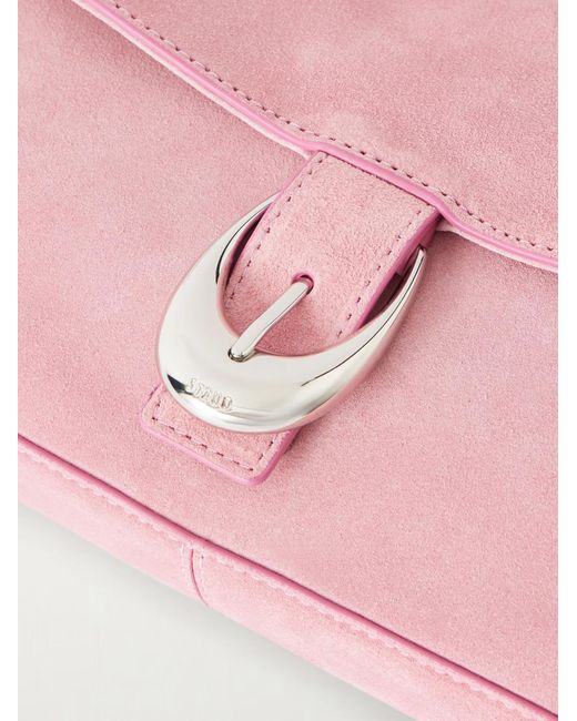 Staud Pink Harlow Buckle Shoulder Bag