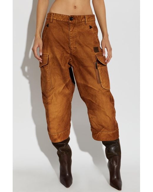 DSquared² Brown Carpenter2 Weathered Suede Pants