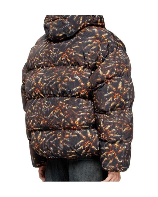 DIESEL Brown W-Spider Hooded Puffer Jacket for men