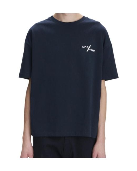 A.P.C. Blue Fragment Logo T-Shirt for men