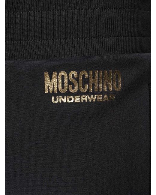 Moschino Black Teddy Metal-Sensitive Printed Sweatpants for men