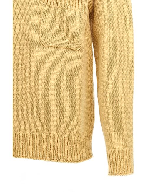 Marni Yellow Logo-Embroidered Knitted Jumper for men