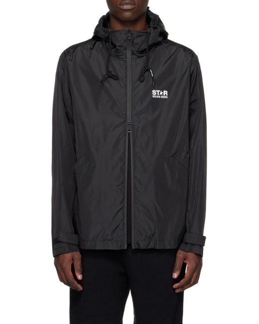 Golden Goose Deluxe Brand Black Daris Zipped Windbreaker for men