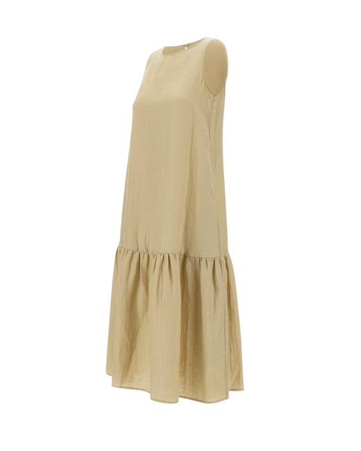 Kaos Natural Flounced-Hem Sleeveless Dress