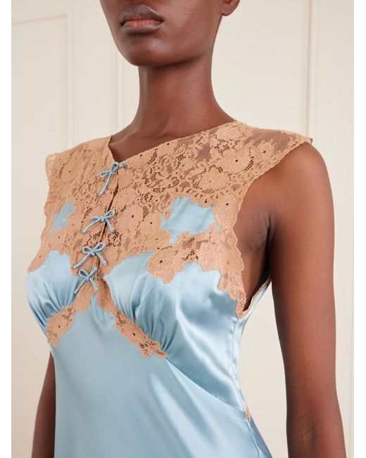Doen Blue Marcelle Lace-Trimmed Dress