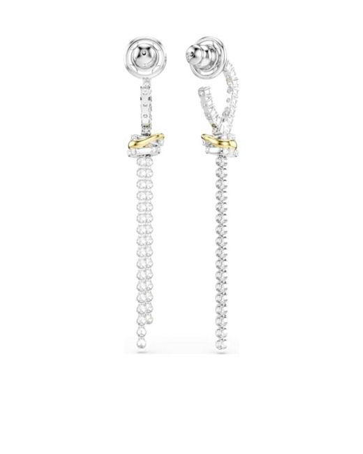 Swarovski White Hyperbolic Teardrop Earrings