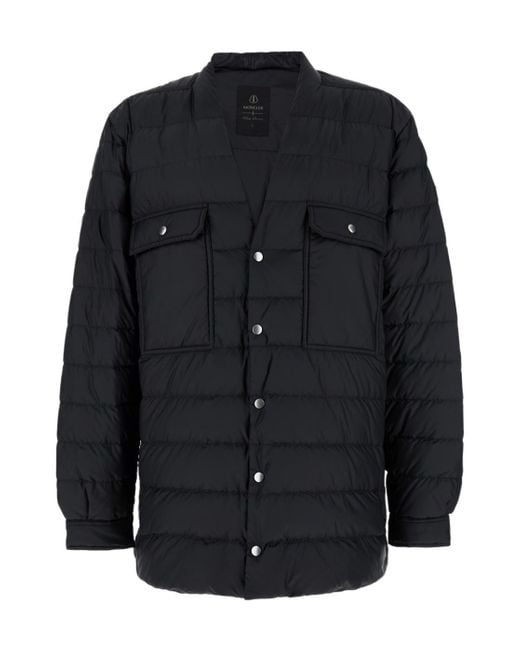 Moncler Black Moncler Rick Owens V-Neck Padded Jacket for men