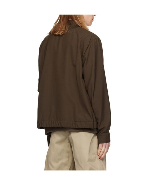 Sacai Brown Zipped Blouson for men