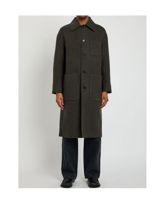 Loewe Black Anagram Houndstooth Wool And Silk-Blend Coat for men