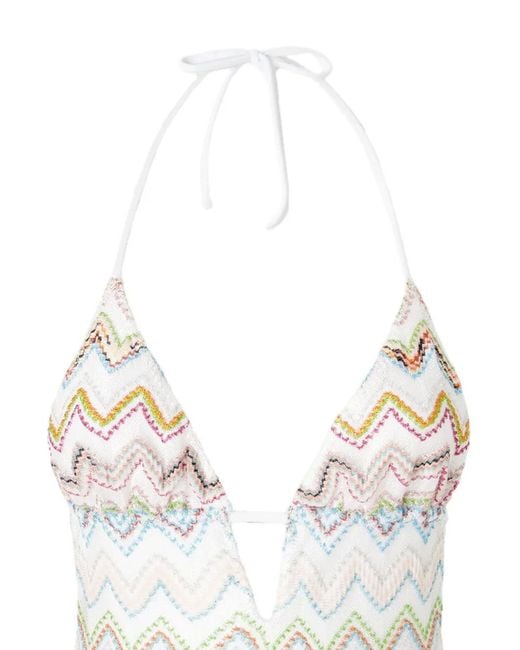 Missoni White Patterned One-Piece Swimsuit