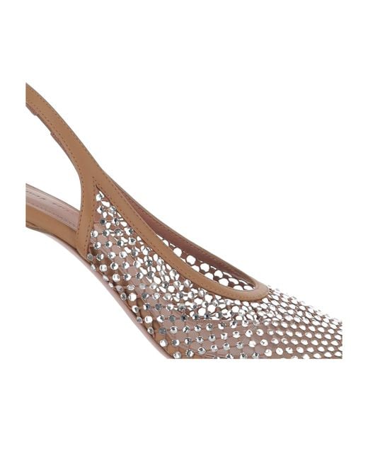 AMINA MUADDI White Open-Toe High-Heeled Sandals