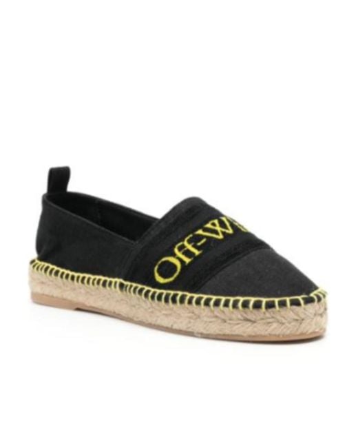 Off-White c/o Virgil Abloh Black Logo-Embroidered Espadrilles