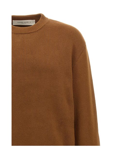 Golden Goose Deluxe Brand Brown Logo Detailed Knitted Jumper for men