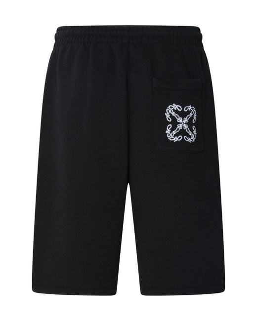 Off-White c/o Virgil Abloh Black Logo Embroidered Drawstring Shorts for men