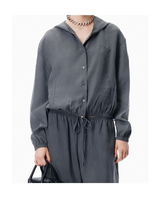 Alexander Wang Gray Buttoned Oversized Jacket
