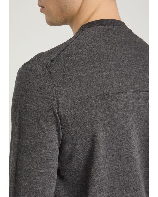 Jil Sander Gray Panelled Wool Jumper for men