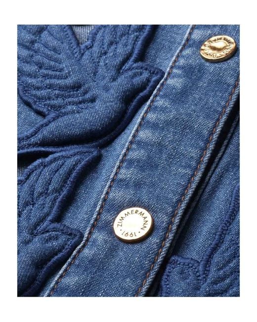 Zimmermann Blue Denim Applique Shirt
