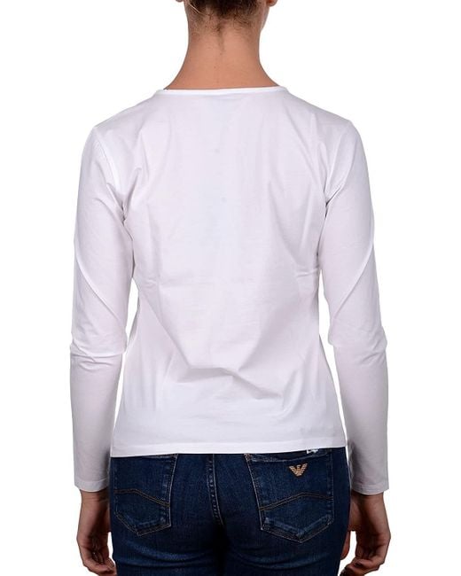 Armani Jeans White Long-Sleeved T-Shirt