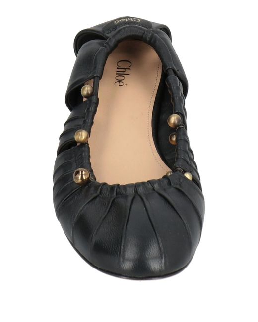 Chloé Black Round Toe Ballet Shoes