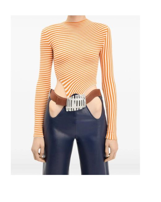 Jean Paul Gaultier White The Striped Bodysuit