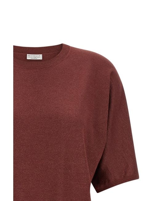 Brunello Cucinelli Red 'Sparkling' Sweater