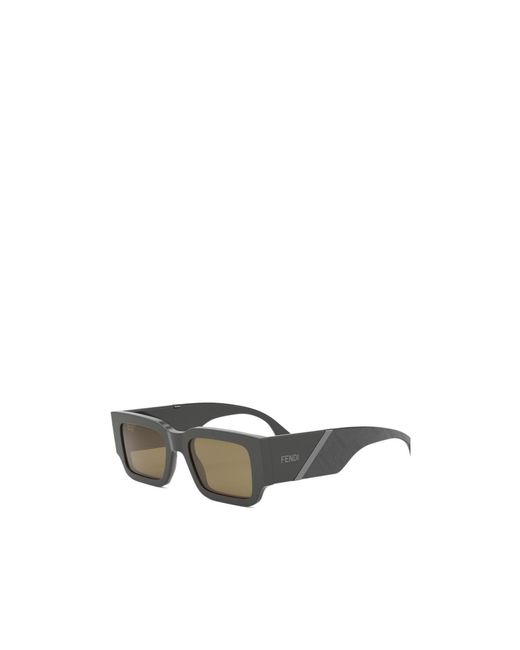 Fendi Metallic Eyewear Rectangular Frame Sunglasses for men