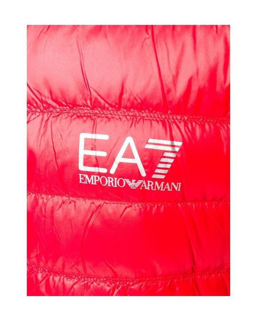 EA7 Red Padded Logo Jacket for men