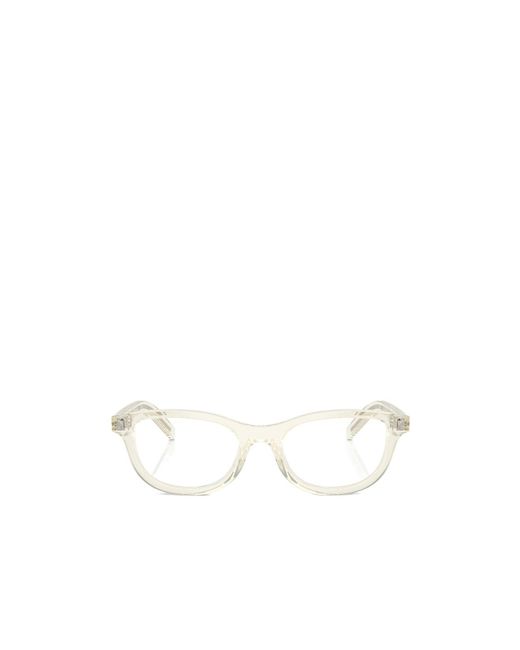 Prada White Eyewear Oval Frame Glasses