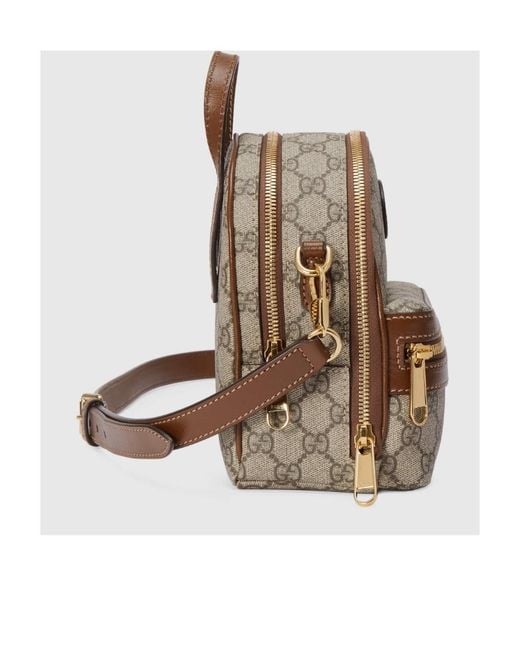 Gucci Brown Interlocking G Canvas Backpack