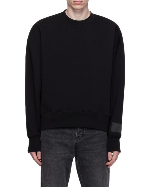 AMI Black Logo Patch Crewneck Sweatshirt for men