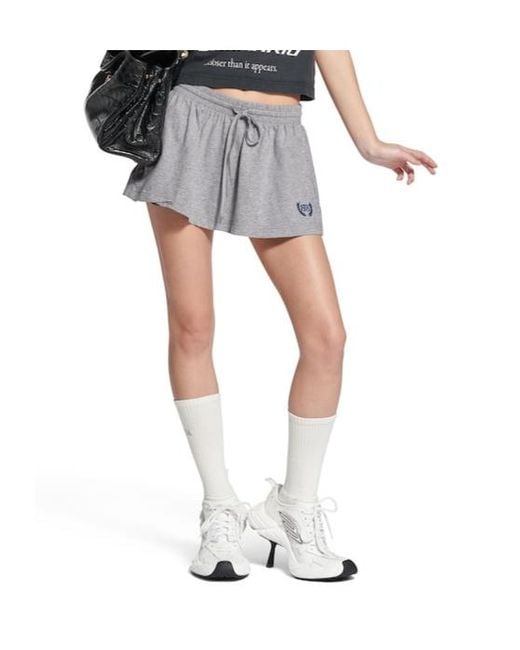 Balenciaga Gray Laurel Classic Football Mini Skirt