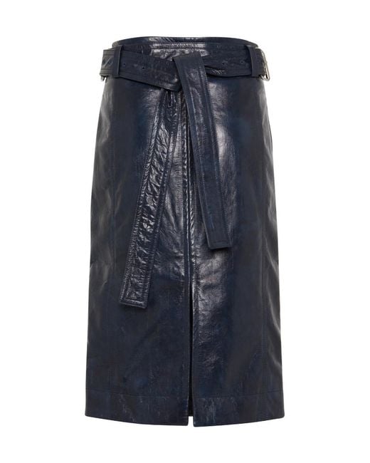 Bottega Veneta Blue Embossed Skirt