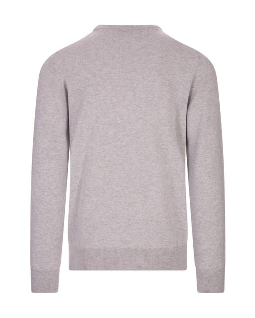 Fedeli Gray Argentina Crewneck Jumper for men
