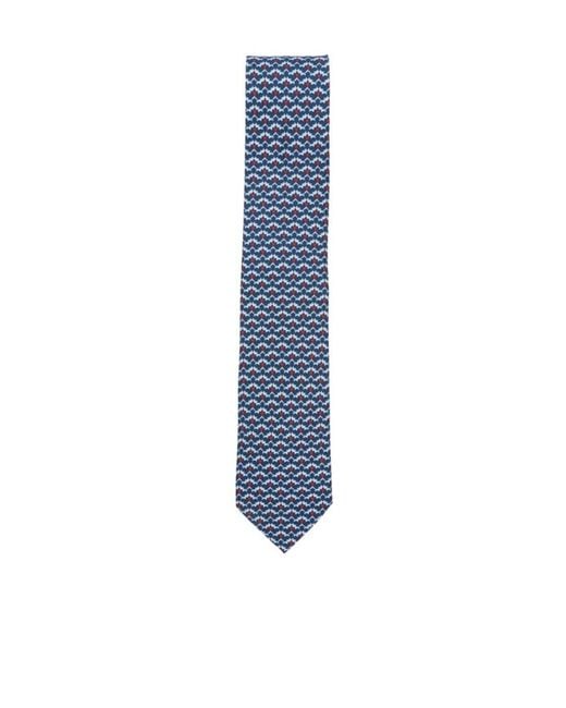 Ferragamo Blue Pointed Tie for men
