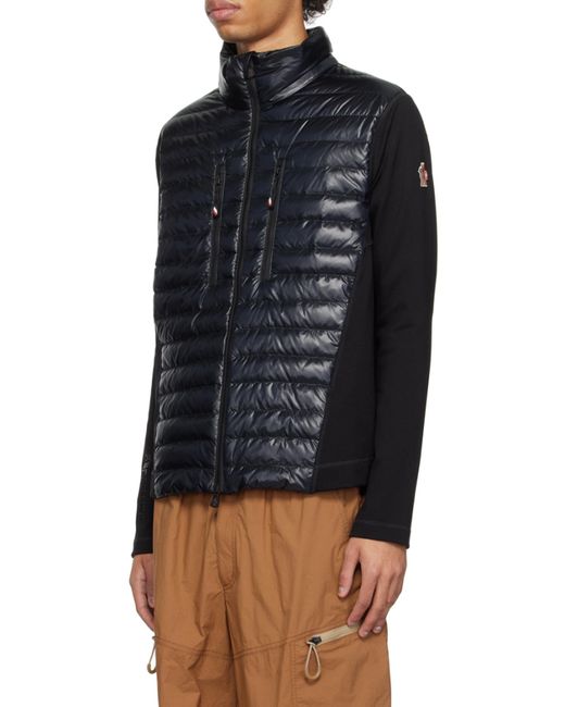 Moncler Black Padded Zip-Up Sweatshirt for men
