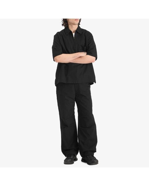 Nanamica Black Button Cargo Trousers for men