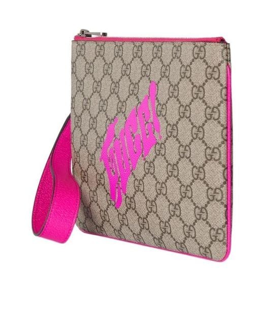 Gucci Pink Small Pouch With Print for men