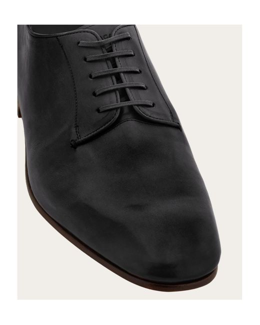 Ferragamo Black Tramezza Derby Shoe for men