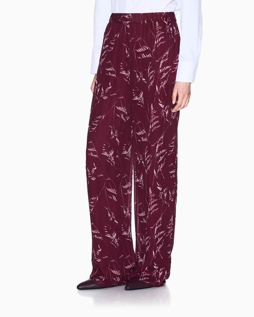 ARMANI EXCHANGE Purple Foliage-Print Trousers