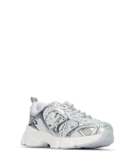 Dior White Lace Up Sneakers