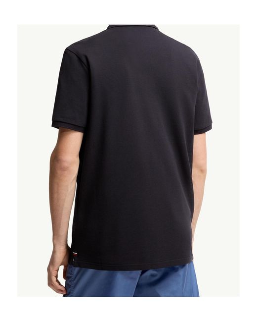 Moncler Blue Logo Patch Polo Shirt for men