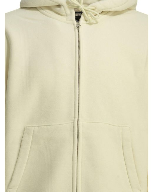 Stussy Natural Stüssy Logo Zip-Up Hoodie for men