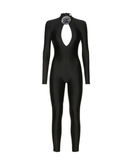 GIUSEPPE DI MORABITO Black Stretch Shiny Jersey Jumpsuit