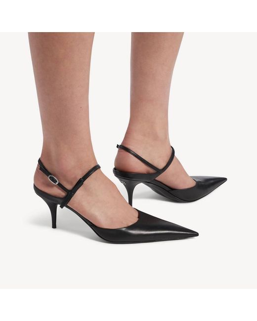 Balenciaga White Avenue Bow Slingback Pumps