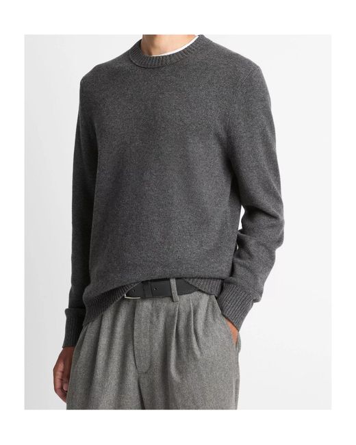 Vince Gray Wool-Cashmere Crew Neck Sweater for men