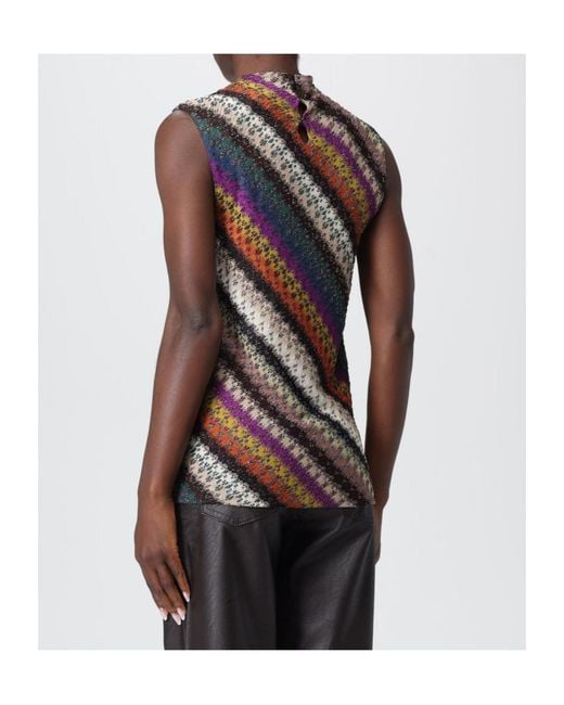 Missoni Multicolor Lamé Crewneck Sleeveless Jumper
