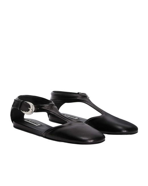 Jil Sander Black Ankle Strap Sandals