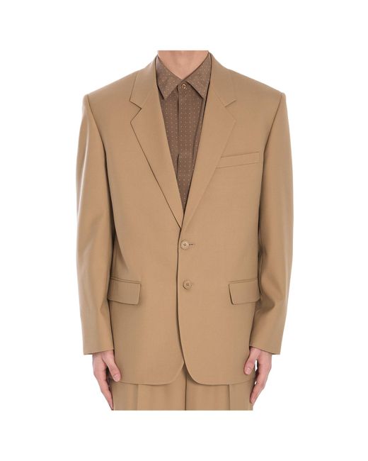 Saint Laurent Natural Single-Breasted Long-Sleeved Jacket for men